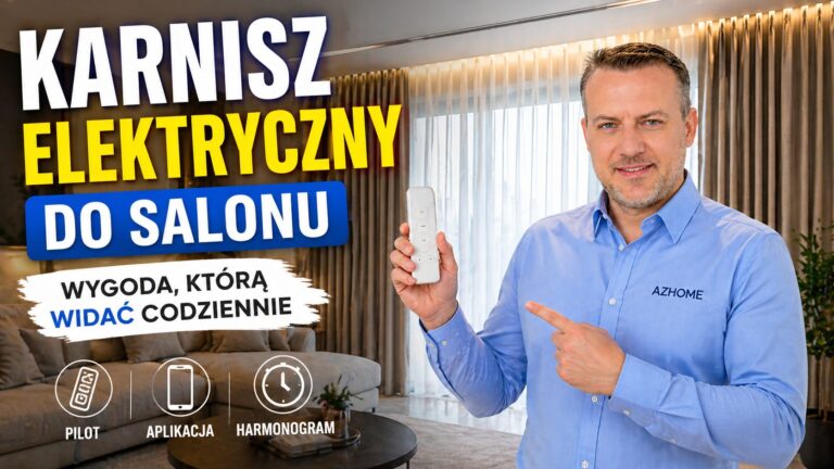 Karnisz elektryczny do salonu.